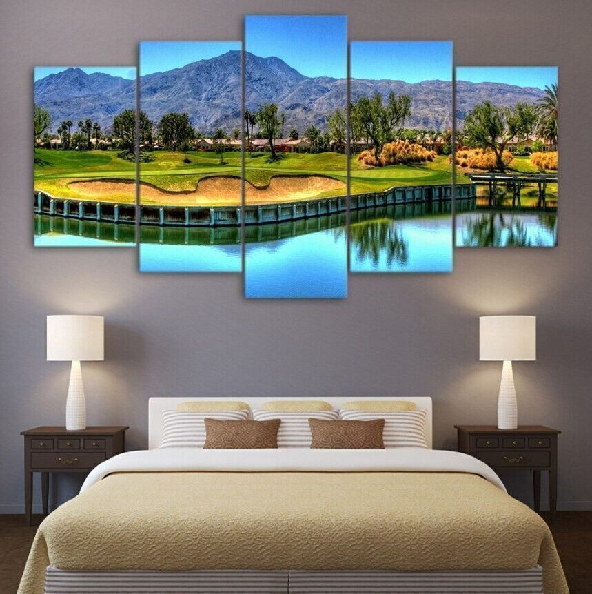 5Pcs Wall Art Canvas Painting Picture Home Decor Modern Abstract Golf Course