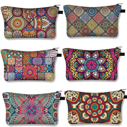 Vintage Pattern Multifunctional Cosmetic Bags Organizer Gothic Wallet Polyester