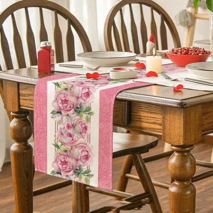 Table Runners Linen Spring Flower Easter Holiday Home Dining Decoration 30x180cm