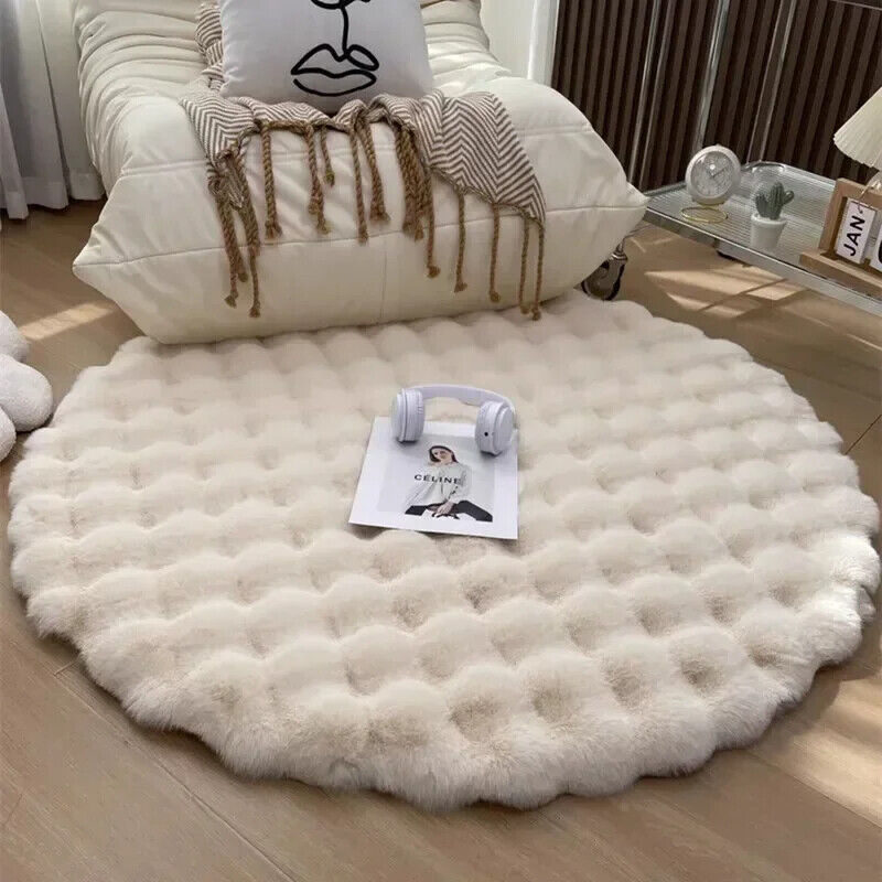 Area Rugs Soft Plush Nordic Round Carpets Living Room Bedroom Non Slip Floor Mat