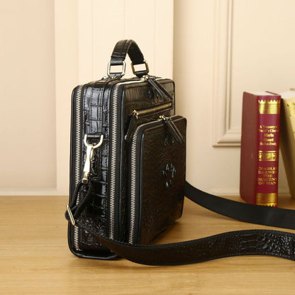 Genuine leather crocodile handbag large capacity men's briefcase business bag