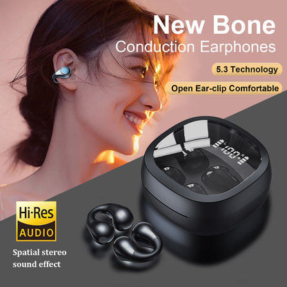 Bone Conduction Clip Ear Bluetooth Wireless Earphones Headset For iPhone Samsung