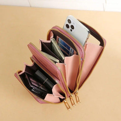 Women Touch Screen RFID Crossbody Cell Phone Bag Wallet Pouch Shoulder Purse
