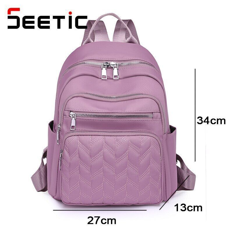 Oxford Backpack Women School Bag Ladies Travel Bag Pockets Backpack Female