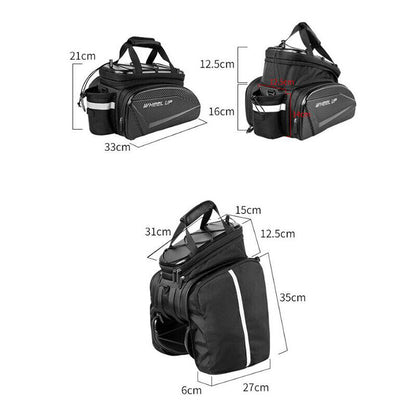 Bike MTB Bicycle Carrier Bag Trunk Pannier Cycling W/ Rain Cover Rear Seat Bag