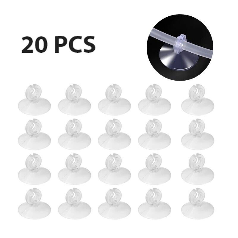Aquarium Accessories 20Pcs Air Hose Suction Cup Fish Tank Fixed Pump Clamp 4x6cm