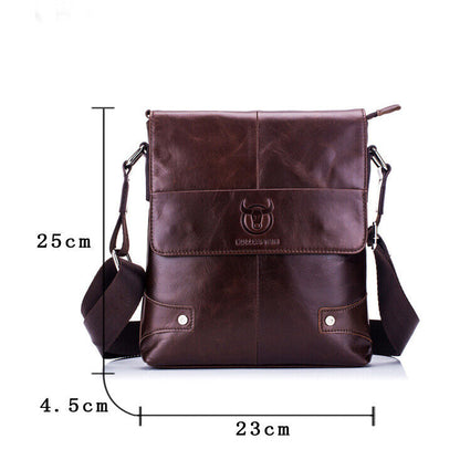 100% Genuine Leather Men's 10" Business Shoulder Messenger Bag Crossbody Bags