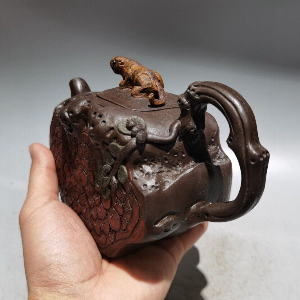 Chinese Yixing Purple Clay Teapot Tea Set Pot Zisha Ceramic Cute Decor Figurine
