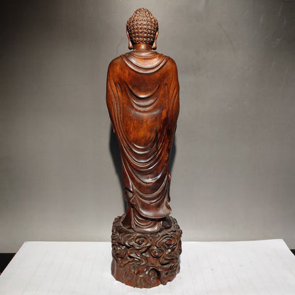 buddha Shakyamuni Amitabha Tathagata statue wooden carvings Wood home decor rare
