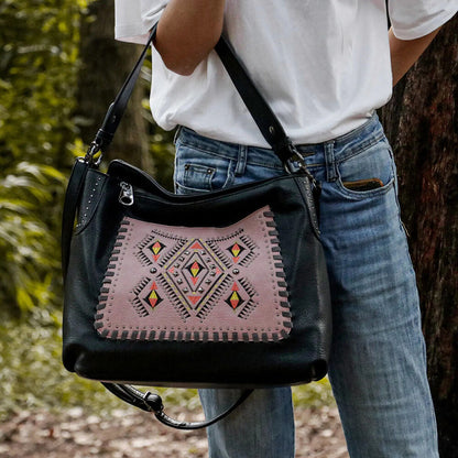 Celela Women Concealed Carry shoulder Bag Hand bag Embroidered Studs Wallet Tote