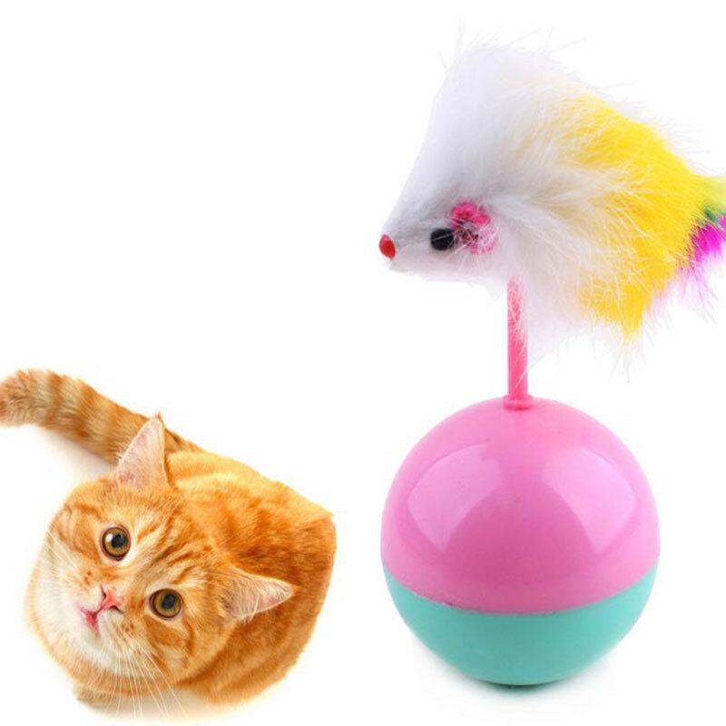 Cat Toy Teaser Ball Interactive Plastic Funny Mouse Tumbler Dog Training Kitten