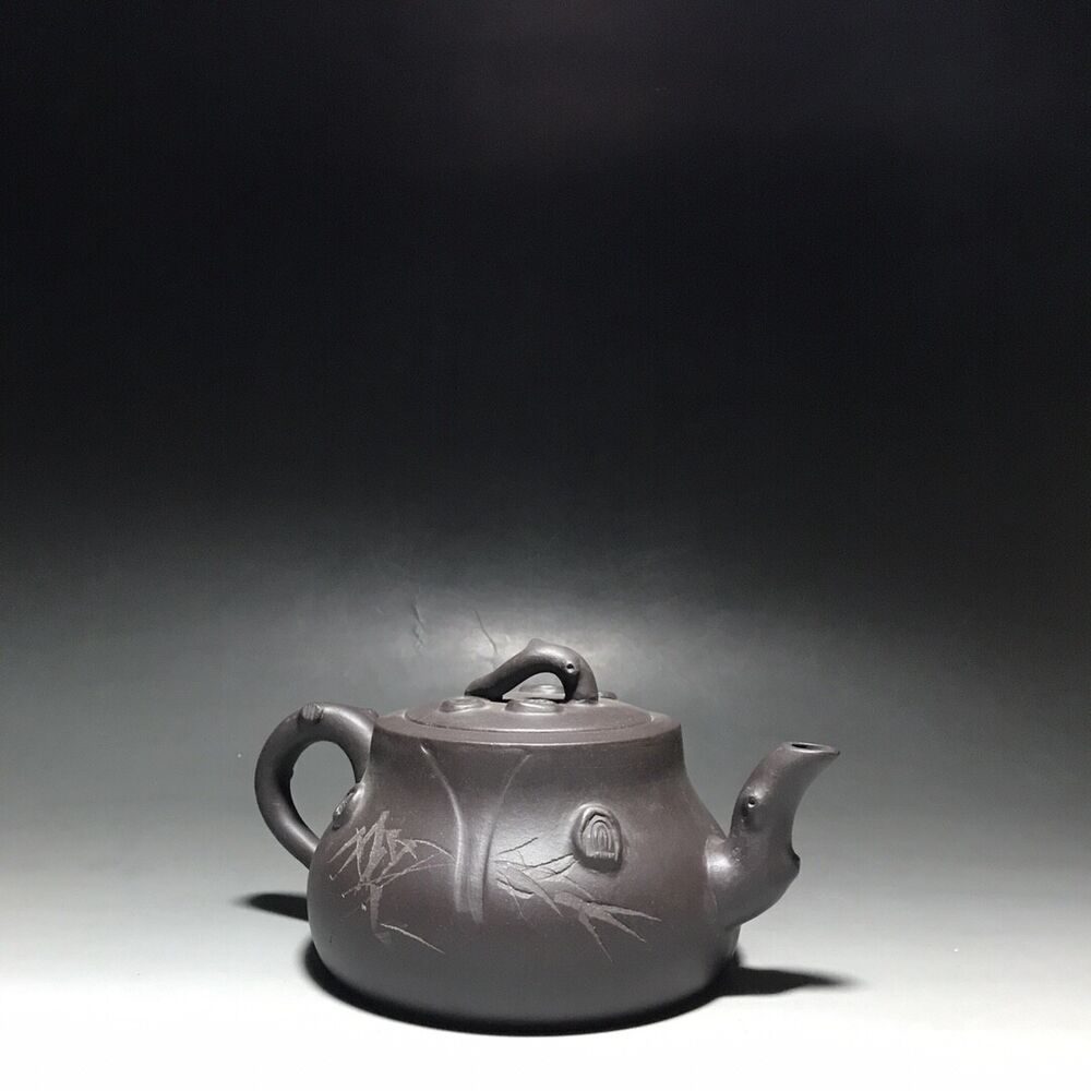 vintage chinese yixing purple clay teapot zisha ceremony carving Collectible art