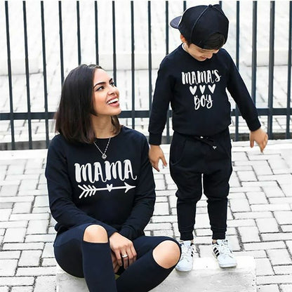 Matching Outfits Clothes Son T-Shirt Woman Kids Baby Winter Sweater Family Tops