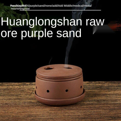Yixing Handmade Moxa Purple Sand Eight Diagrams Moxibustion Pot Wormwood Tool 艾灸