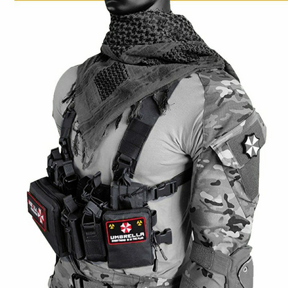 Chest Rig Bag Radio Harness Front Pouch Holster Military Vest Rig Bag Adjustable