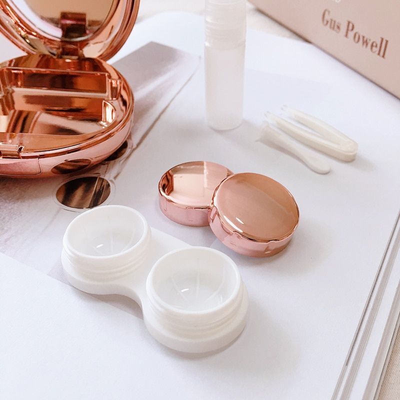 Contact Lens Case Ultra-Thin Travel Set Organizers Storage Box 9x7.4x3cm Plastic