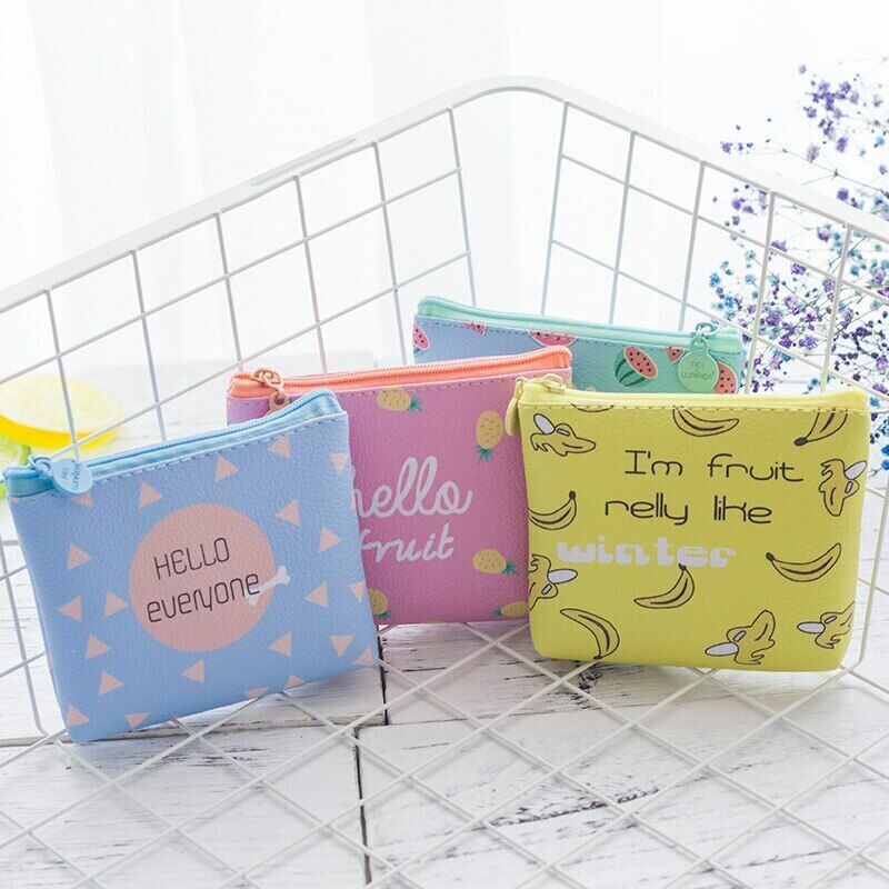 Lady Fruits Pouch Bag Small Wallet PU Leather Women's Cash Money Card Coin Purse