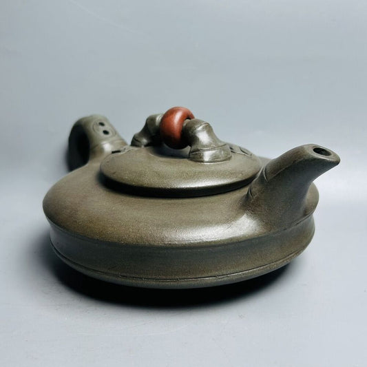 Vintage Chinese Yixing Purple Clay Teapot Zisha Ceremony Ceramic Bamboo Teaware