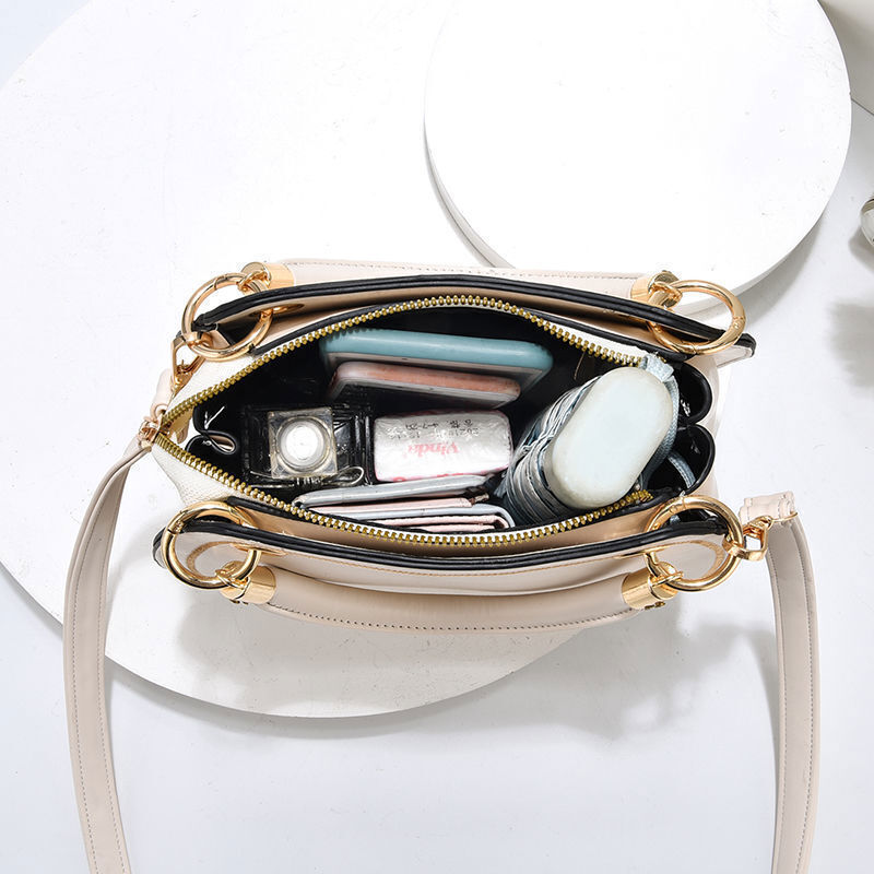 Leather Saddle Bag White Handbags Women Shoulder Messenger Bag Tote