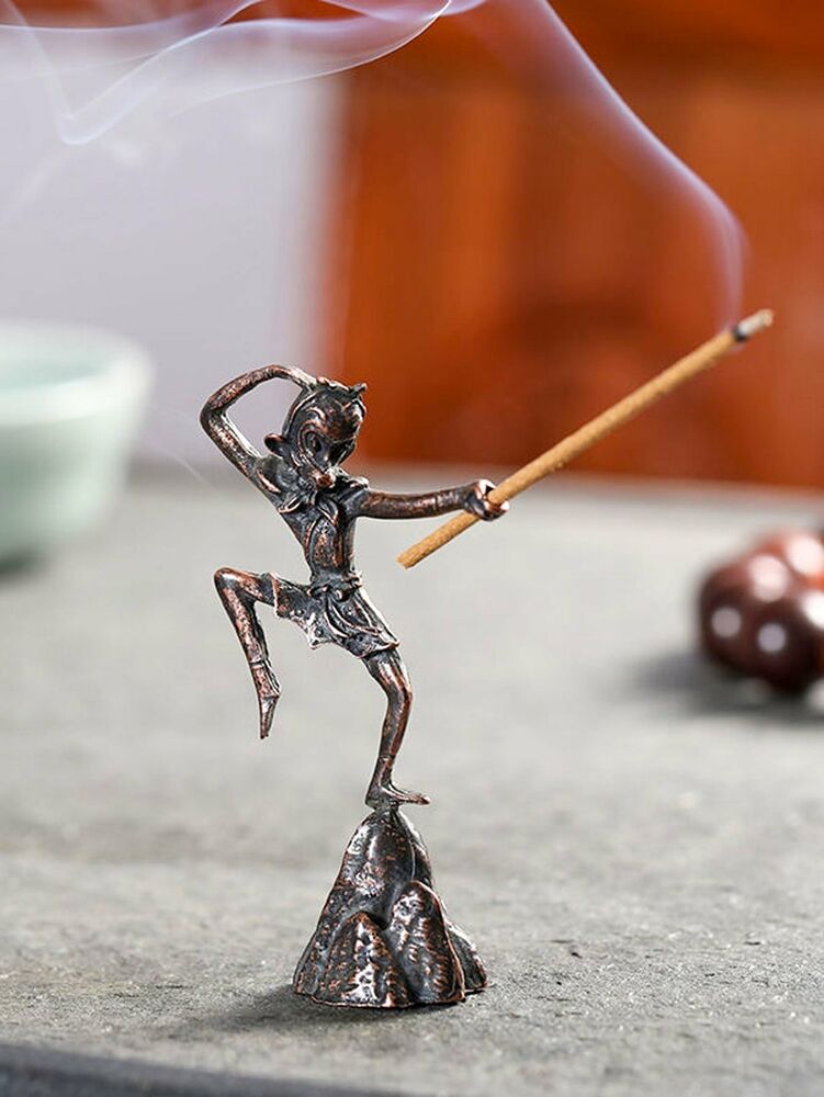 Incense stick holder 1pc monkey shaped incense sticks burner copper alloy-