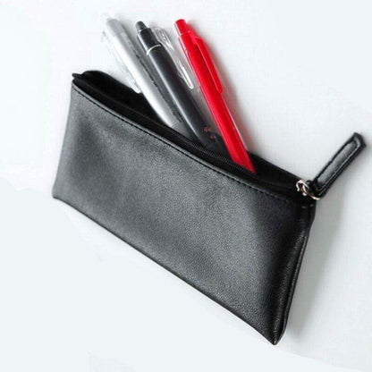 Pencil Case School Office Leather Pen Pouch Women Girl Make Up Kit Holder 19x8cm