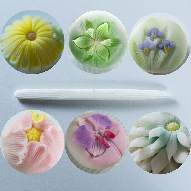 Cookie Stamp Japanese Waishi Petal Texture DIY Wagashi Dessert Cake Making Tools