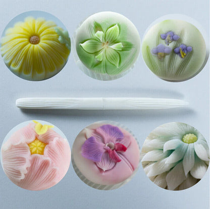 Cookie Stamp Japanese Waishi Petal Texture DIY Wagashi Dessert Cake Making Tools