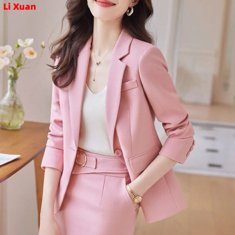 Outfits Women, Blazer Skirts Suit Office Uniform Jacket Skirts 2-Piece Set