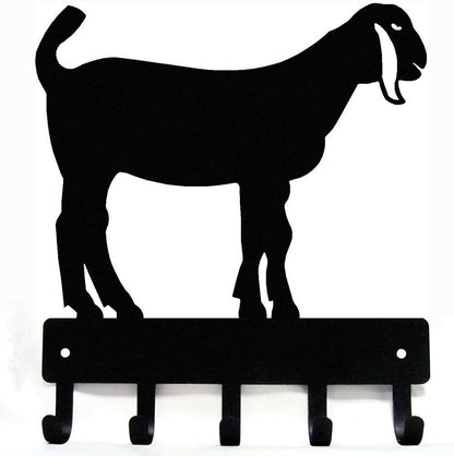 Nubian Goat #2 Key Rack - 6 inch Wide/9 inch Wide Metal Wall Art