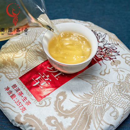 357g/12.59oz Old Banzhang Puerh Raw Tea Cake Organic Puerh Seven Seed Cake Tea