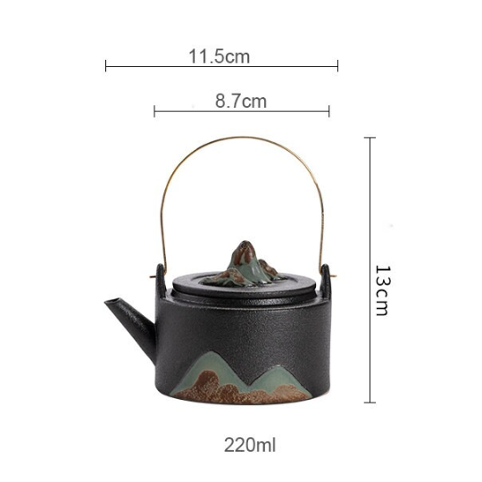 Ceramic Teapots Handpainted Mountain Chinese Gongfu Tea Pot