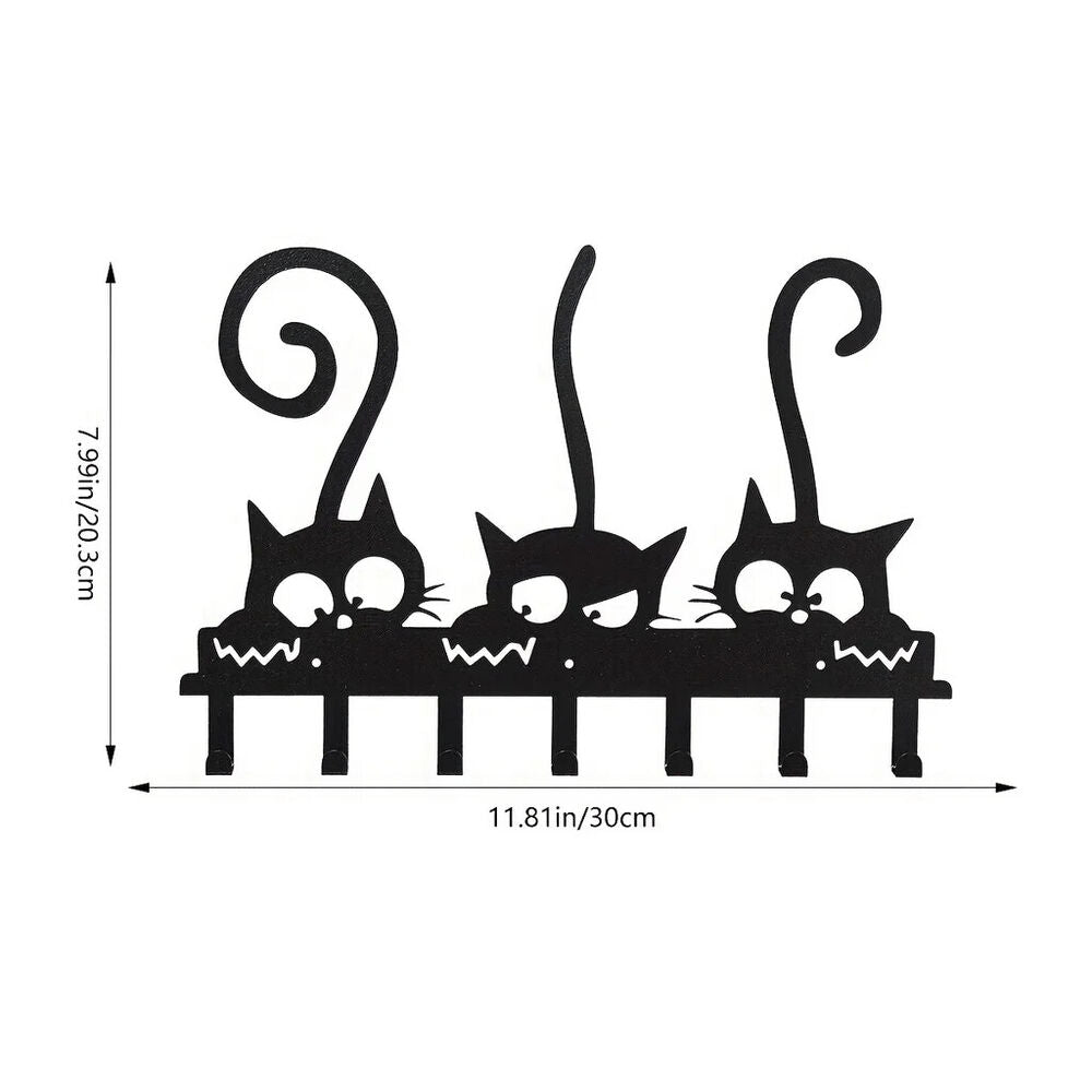 Multi-Purpose Three Kitten Hooks - Organizing Keys, Clothes, Towels