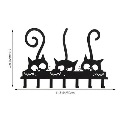 Multi-Purpose Three Kitten Hooks - Organizing Keys, Clothes, Towels