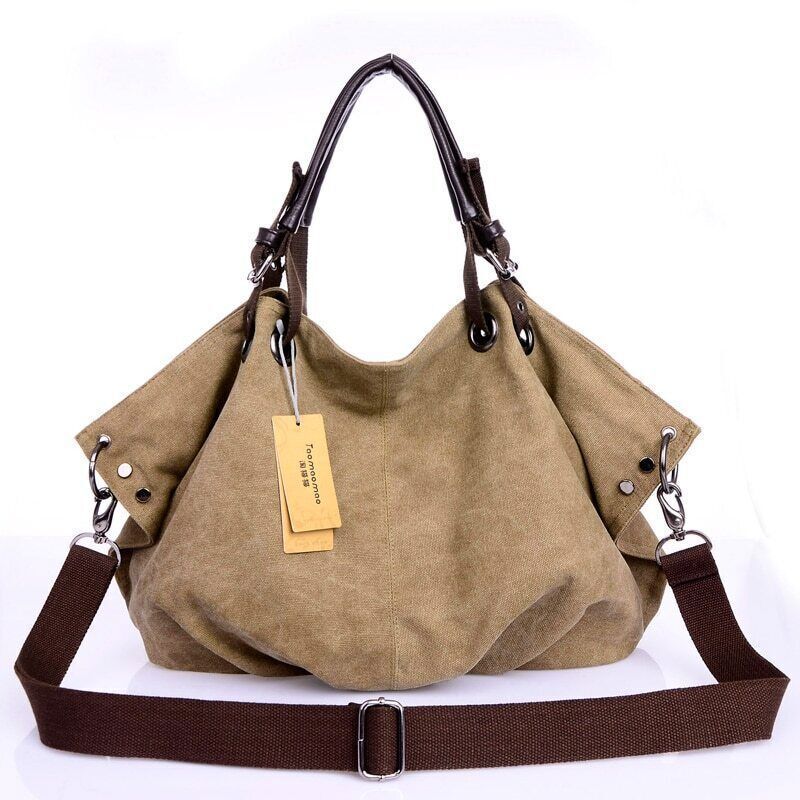 Women Canvas Bags Crossbody Bags Solid Shoulder Bag Female Handbag