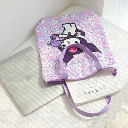 Cute My Melody Kuromi Cinnamoroll Hello Kitty Handbag Tote Canvas Storage Bag