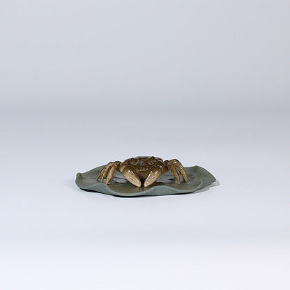 Purple Sand Color Changing Tea Pet Crab Lotus Leaf Stone Lotus Seed Ornament