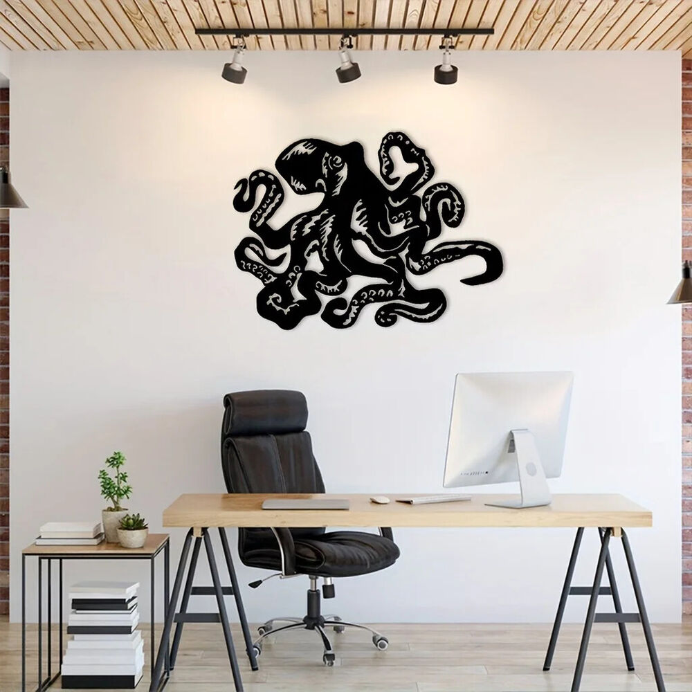 The Octopus Beach Coastal Steel Metal Wall Art,Metal Wall Art Decoration