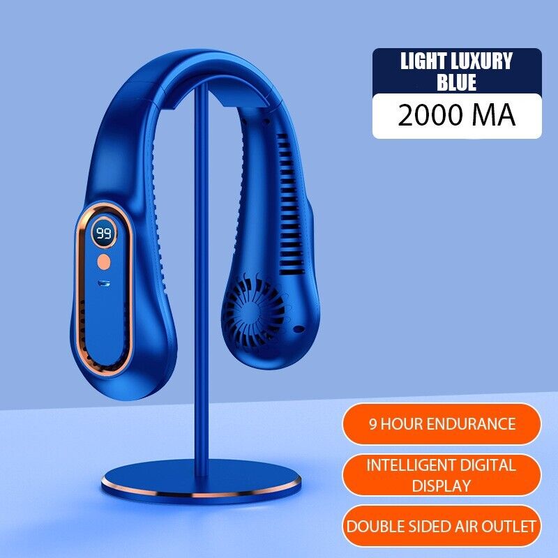 5000mAh USB Neck Hanging Fan Cooling Air Cooler Portable Little Air Conditioner
