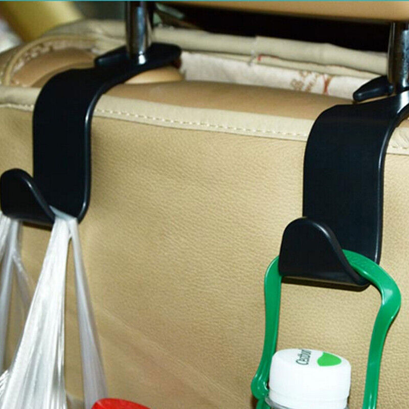 2x Black Car Seat Hook Purse Bag Hanger Bag Organizer Holder Clip Accessories-ca