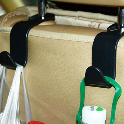 2x Black Car Seat Hook Purse Bag Hanger Bag Organizer Holder Clip Accessories-ca