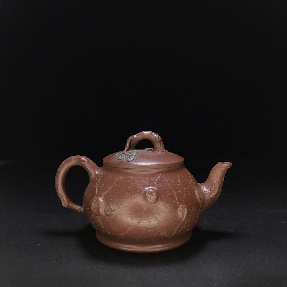 vintage chinese yixing purple clay teapot zisha ceremony carving Collectible art