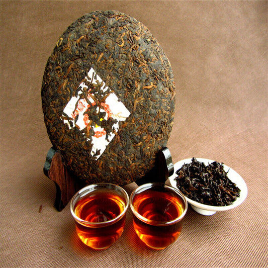 Chinese Pu'er Black Tea Yunnan Qizi Golden Bud Pu-erh Tea Cake Health Care 357g