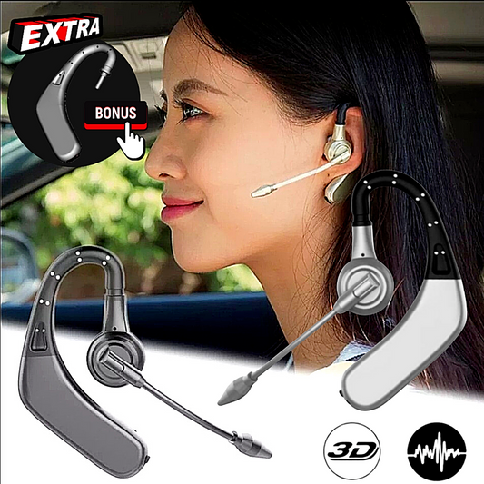 Wireless Bluetooth 5.0 Earpiece Headset Driving Trucker Earbuds Noise Cancelling