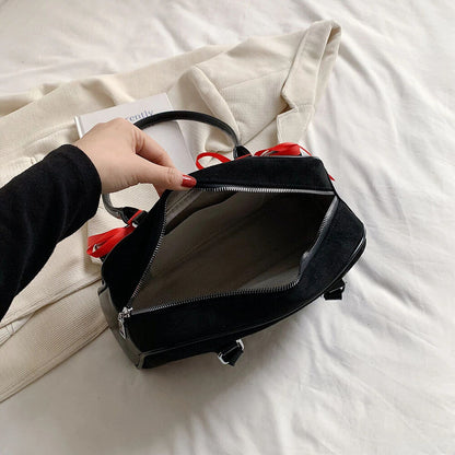 PU Leather Double Pockets Shoulder Bags Women Bag Lady Handbags and Purses