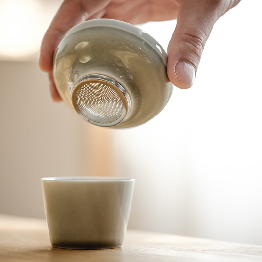 Ceramic Tea Strainers Gray Tea Colanders