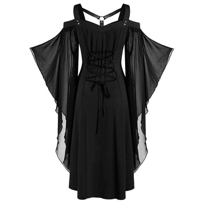 Devil Fashion Womens Steampunk Waistcoat Corset Dress Black Gold Gothic
