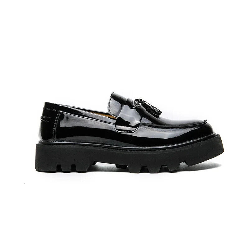 Black Loafers Men Pu Leather Shoes Shoes Handmade Men Dress Shoes
