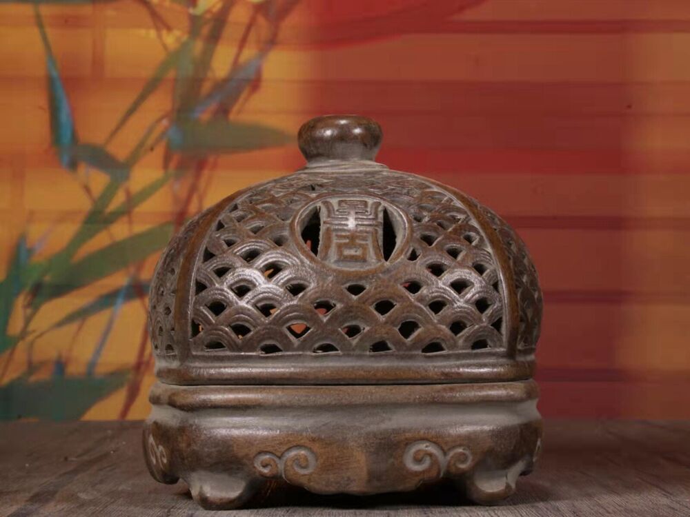 vintage censer buddha incense holder burner chinese yixing purple clay zisha ART