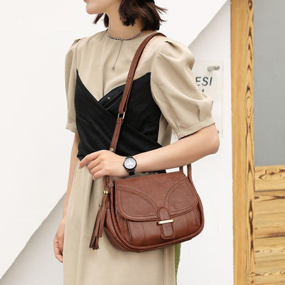 Messenger Bag Single Shoulder Purse Genuine Leather Bag High Capacity 26*8*22CM