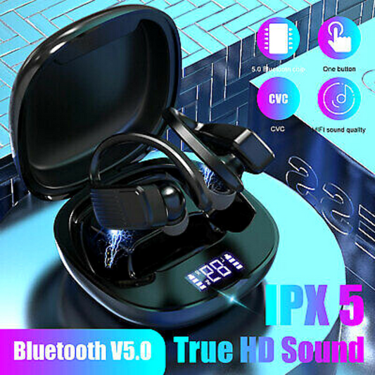 Sports Running Headphone Wireless Bluetooth Ear-Hook Earbud Waterproof Ergonomic